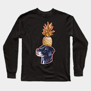 Labrador balancing a pineapple Long Sleeve T-Shirt